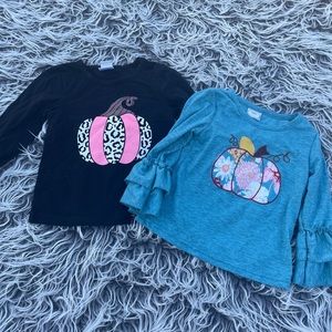 Set Of 2 Boutique size 2T Small Dash of Glitter Pumpkin Shirts Fall.